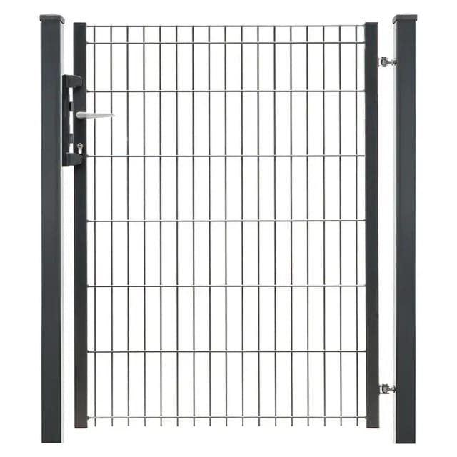 deutsche zauntechnik Doppel-/Einstabmatten-Drehflügeltor 'Vario light Michl' anthrazitgrau 96 x 123 cm