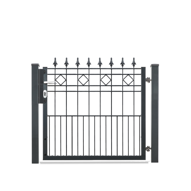deutsche zauntechnik Drehflügeltor 'Vario Residenz klassik Rimini' anthrazitgrau 102 x 91 cm