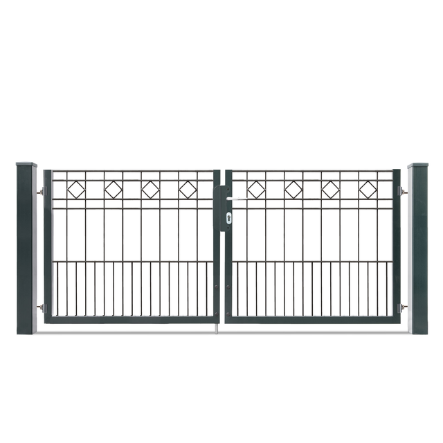 deutsche zauntechnik Doppelflügeltor 'Vario Residenz klassik Turin' anthrazitgrau 202 x 81 cm