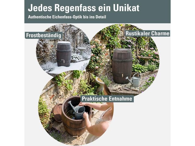 prosperplast Regentonne 'Barrique' dunkelbraun 250 l