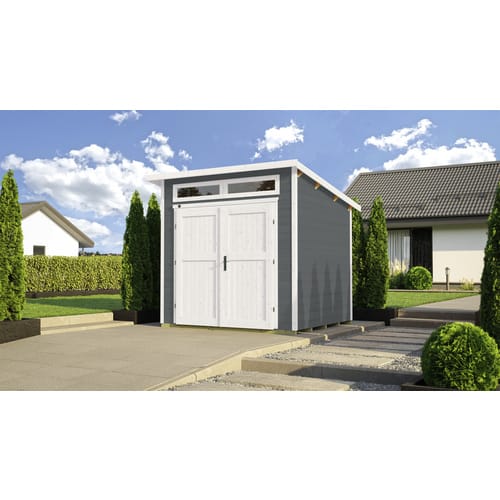Weka Gartenhaus Massivholz grau 235 x 209 cm
