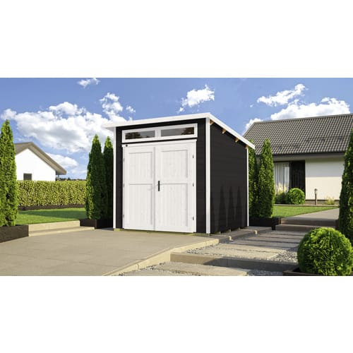 Weka Gartenhaus Massivholz anthrazit 235 x 239 cm
