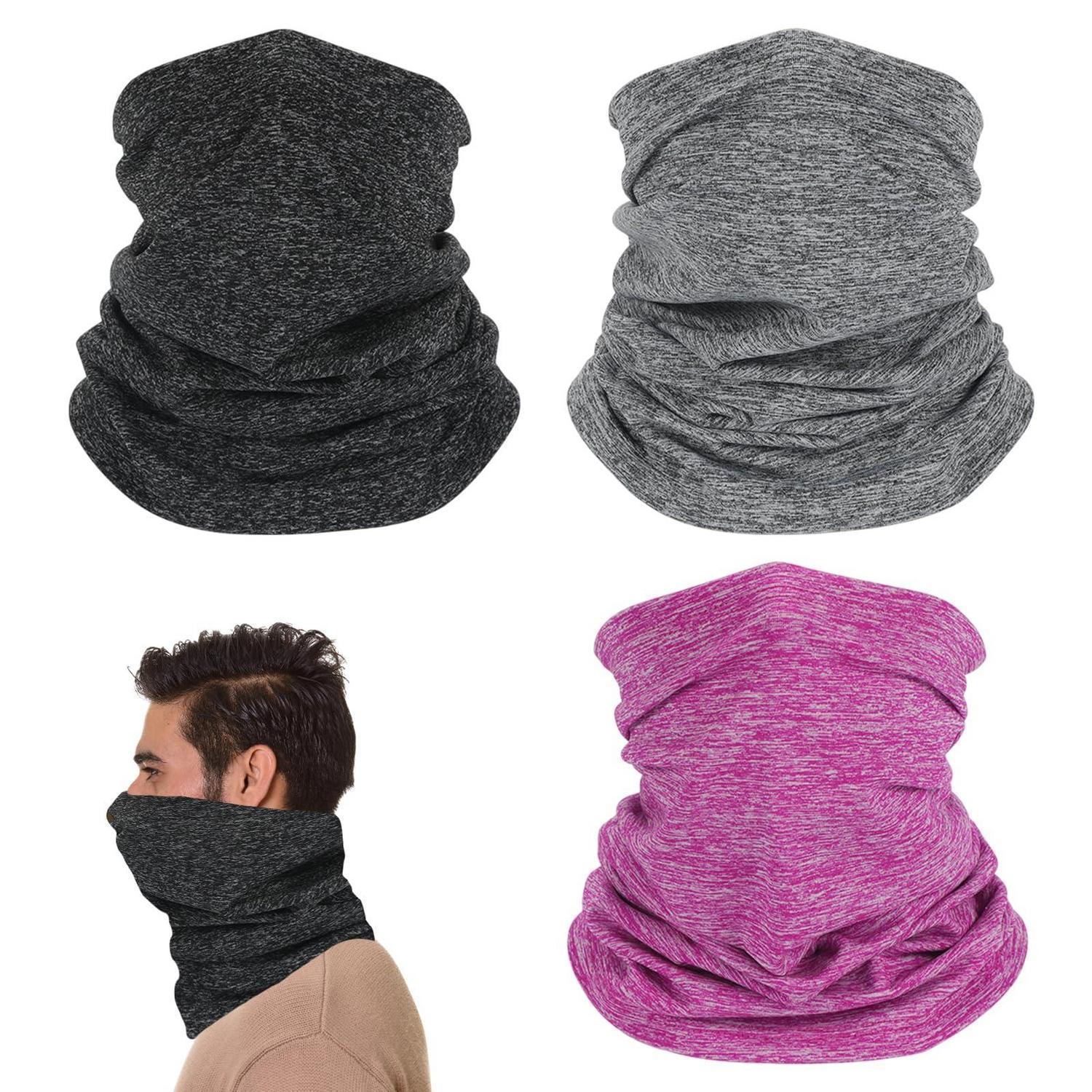 3er Pack Schlauchtuch, Winddicht, Warm, Fleece, Für Damen & Herren, Outdoor, 3 Farben