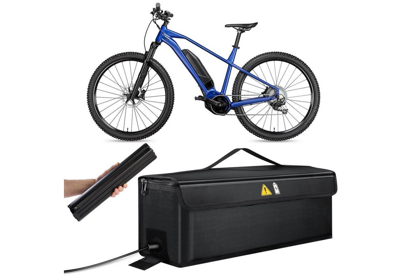E-bike Akku Tasche Feuerfest Wasserdicht Mit Ladeloch Und Doppelverschluss Bild 2