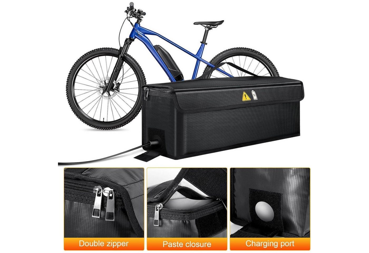 E-bike Akku Tasche Feuerfest Wasserdicht Mit Ladeloch Und Doppelverschluss Bild 3
