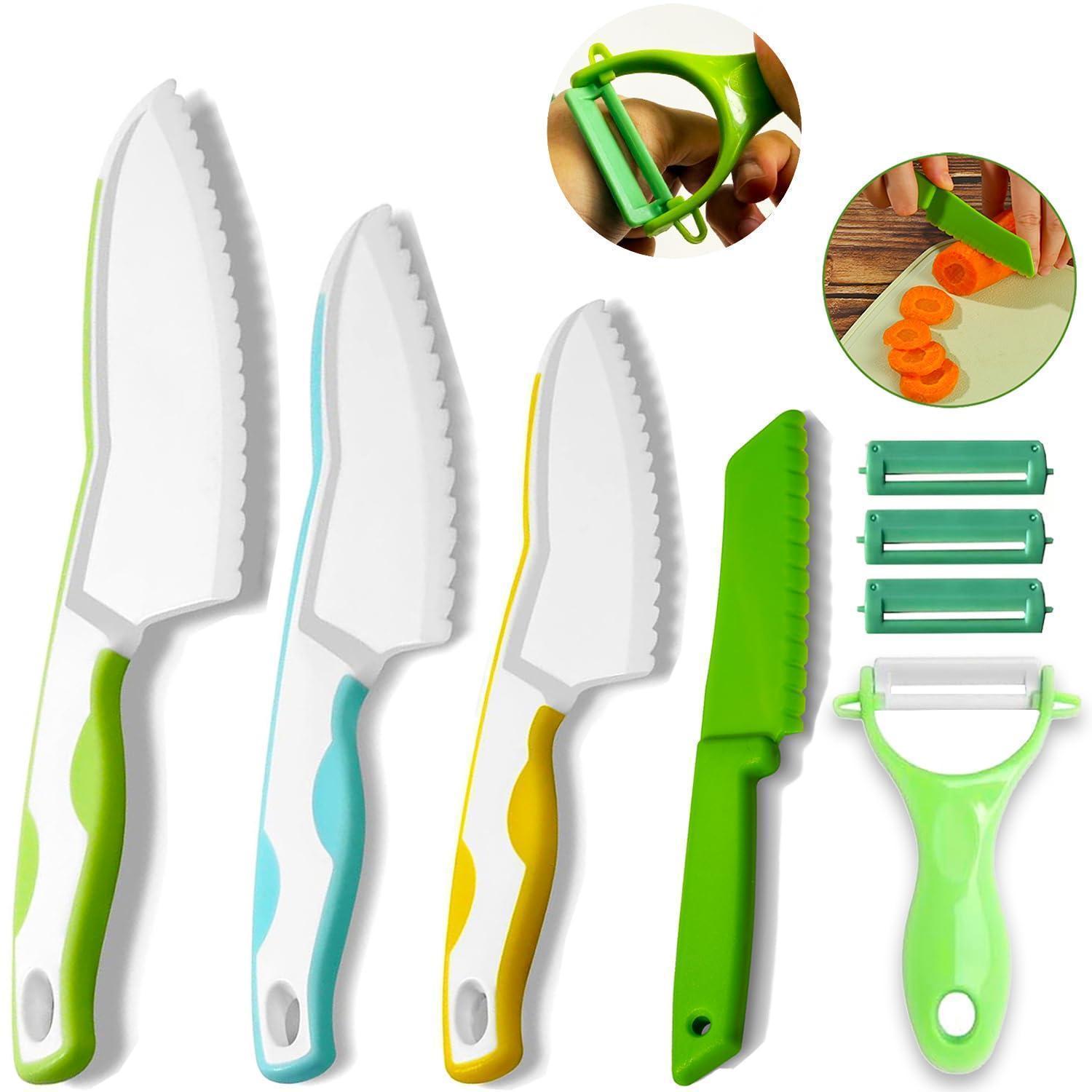 Montessori Kindermesser Set 8-teilig Mit Kinderschäler Und Ersatzklingen