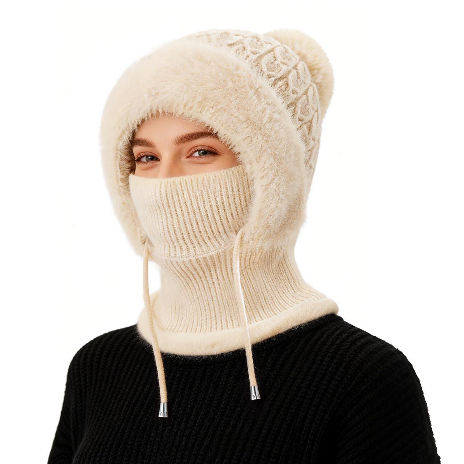Sturmhaube Damen 3-in-1 Thermo-fleece Balaclava Winddicht Für Outdoor Radfahren Skifahren