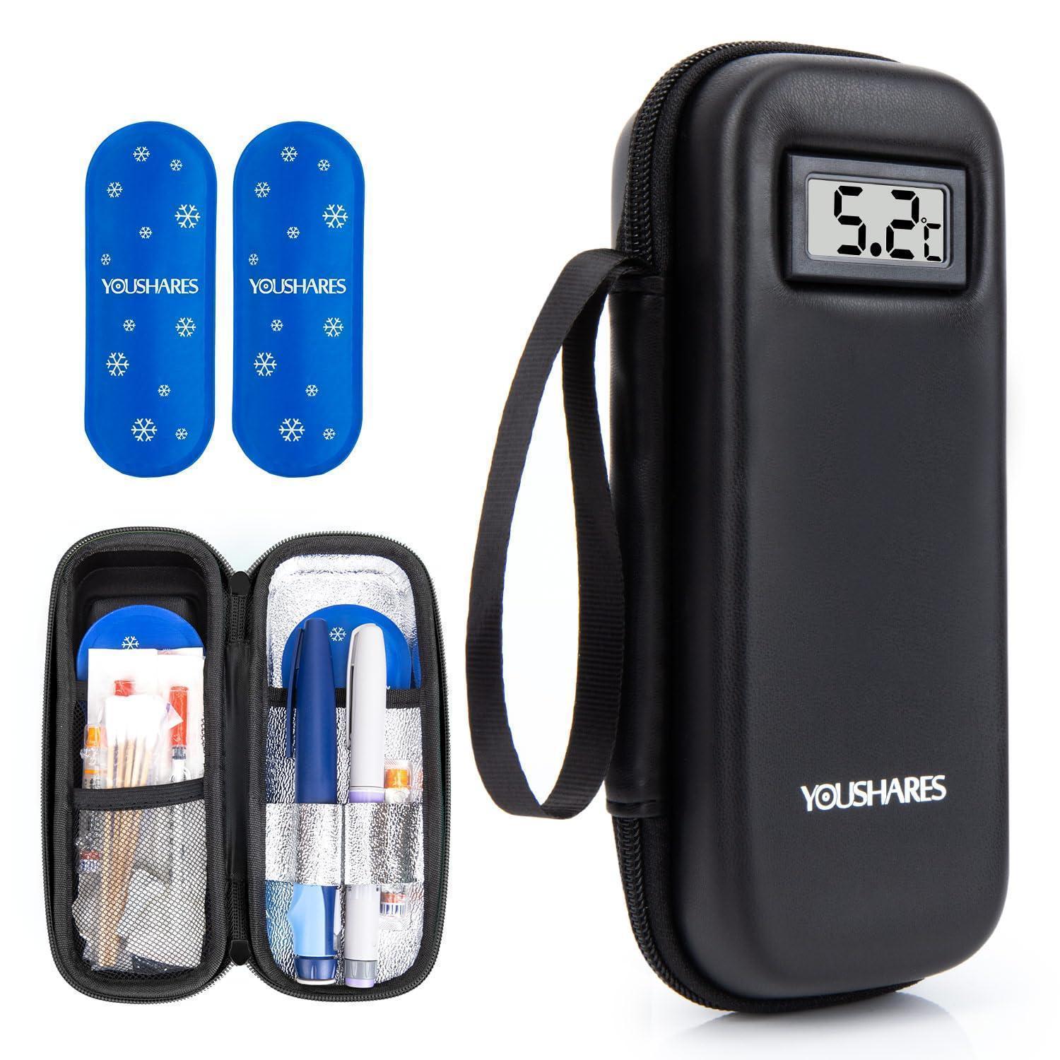 Kühltasche Für Insulin & Medikamente Mit 2 Tsa-kühlakkus & Temperaturanzeige