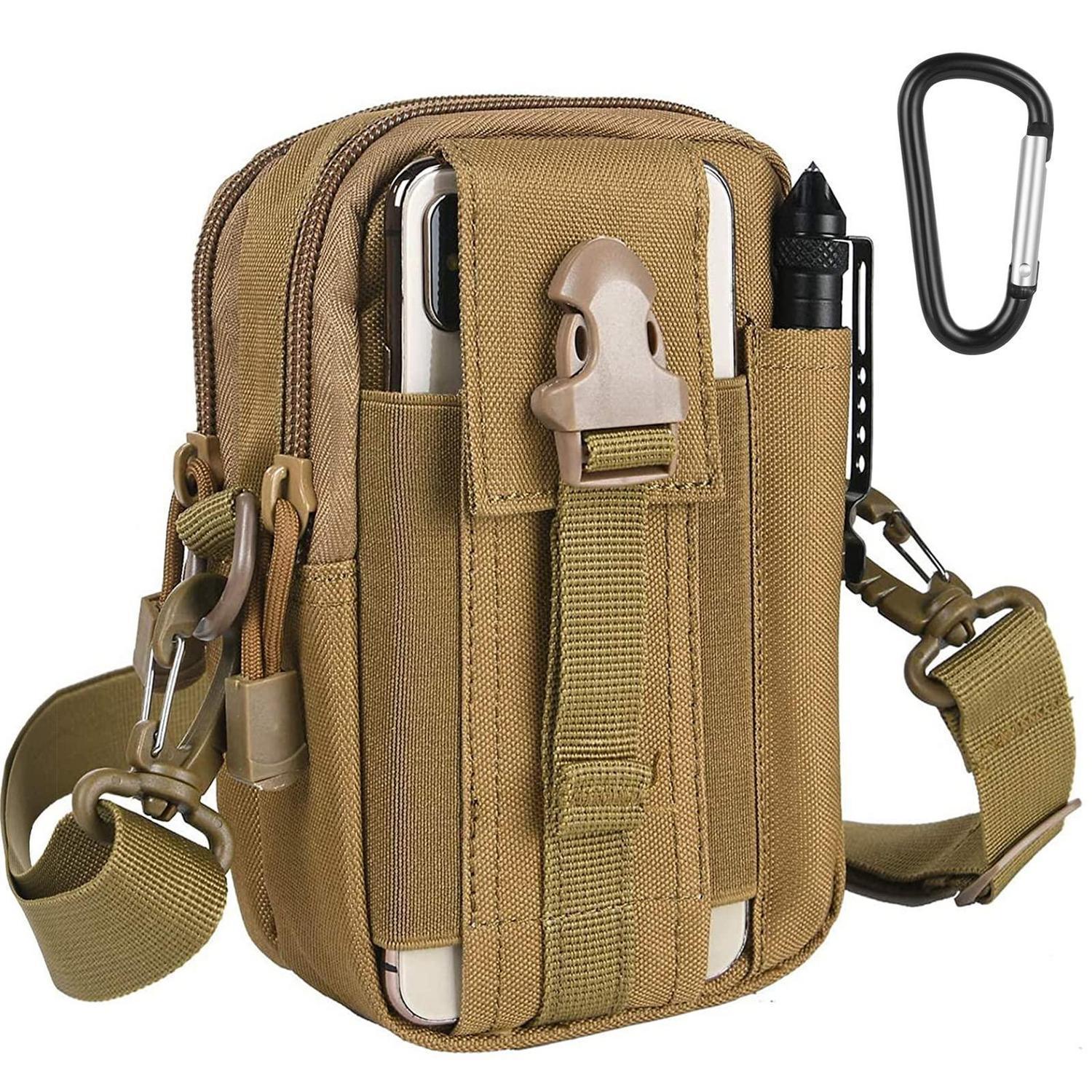 Taktische Hüfttasche Mit Schultergurt, Molle-system, Wasserdicht, Khaki