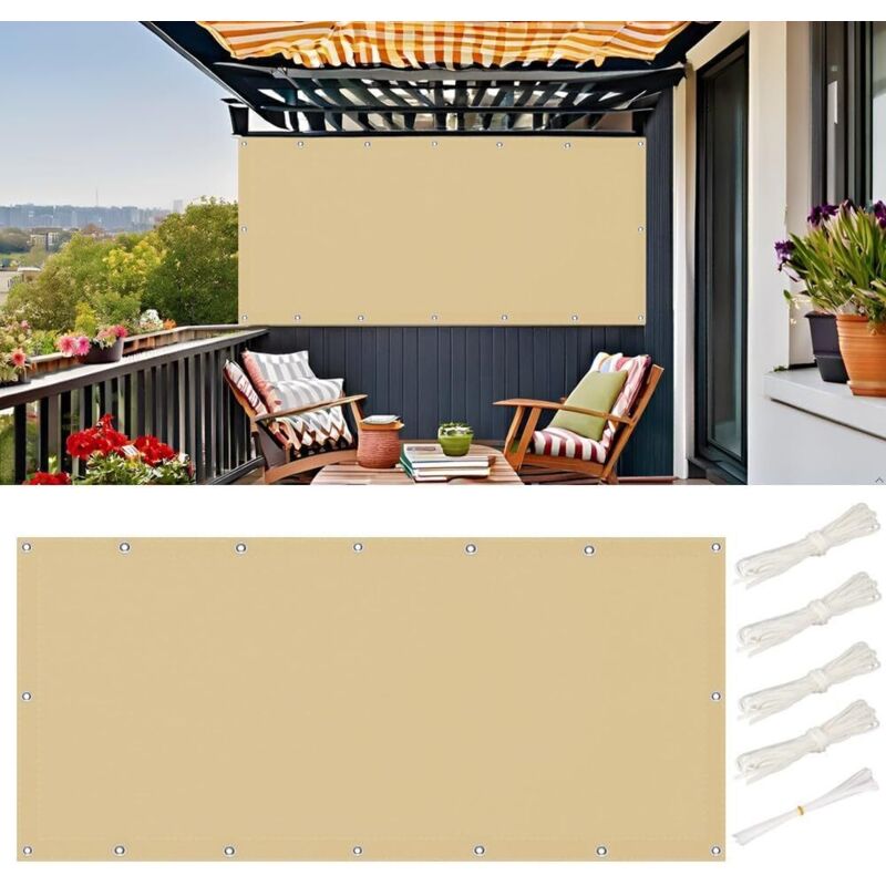 Rechteckiges, Wasserdichtes Sonnensegel (1,5 X 3 M), Sonnenschutzgewebe Für Den Außenbereich, Sonnensegel Für Garten, Balkon, Uv-schutz Für Terrasse, Veranda, Außeneinsatz Mit Ösen Und Kordeln