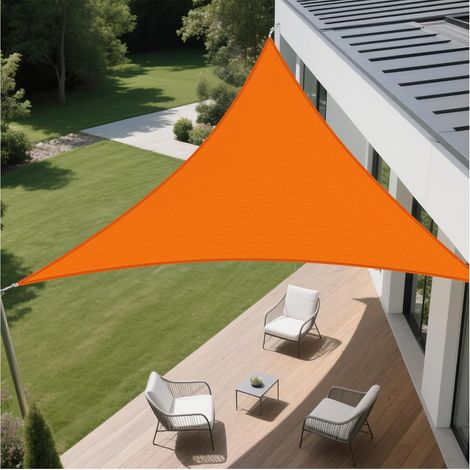 Großes Orangefarbenes Sonnensegel – 6 X 6 X 6 M – Uv-beständig – Großformat – Gewerblicher Gartenbau – Maximaler Schutz