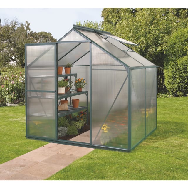 Vitavia Gewächshaus 'Triton 2500' 190 x 129 cm mit 6 mm Hohlkammerplatten smaragdfarben