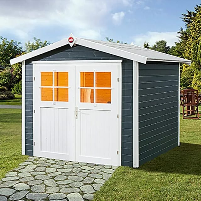 Weka Blockbohlenhaus 'Luna 3' anthrazit