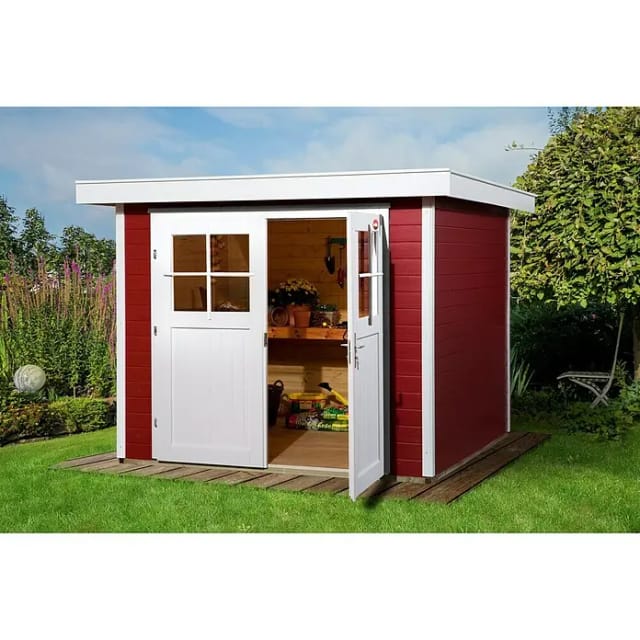 Blockbohlenhaus 'Vinea Color plus' Größe 2, schwedenrot
