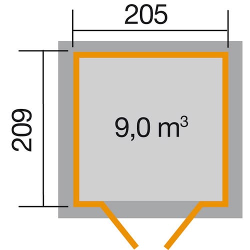 Weka Blockbohlenhaus 'Luna Color 1' anthrazit