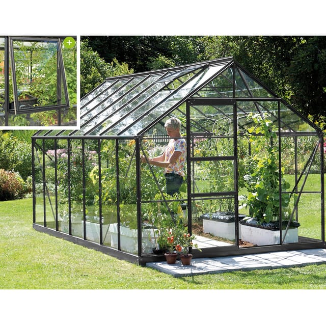 Vitavia Gewächshaus 'Meridian 1 11500' 254,4 x 441 cm mit 3 mm Sicherheitsglas schwarz
