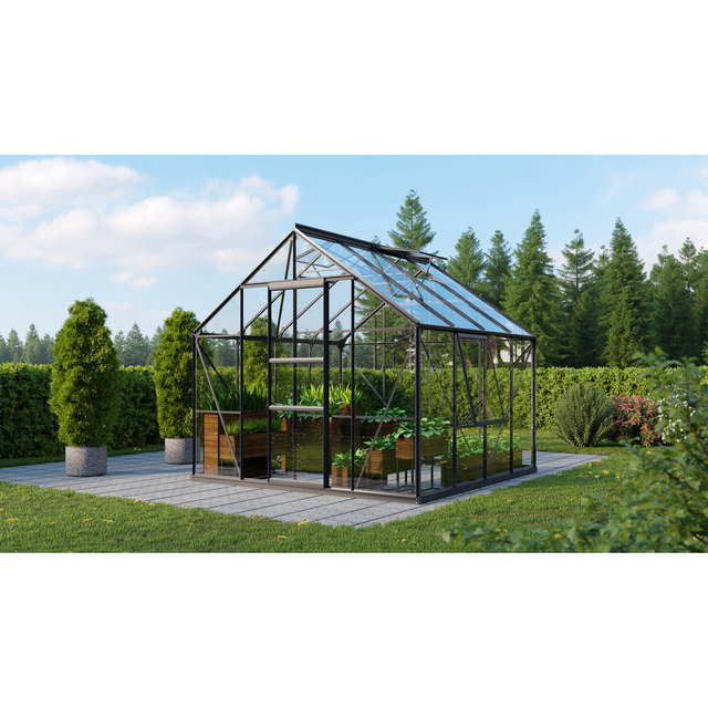 Vitavia Gewächshaus 'Meridian 1 6700' 254,4 x 254,4 cm mit 3 mm Sicherheitsglas schwarz