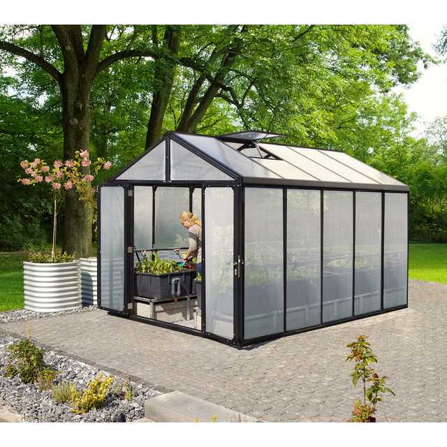 Vitavia Gewächshaus 'Zeus Comfort 10000' 266,2 x 398,6 cm mit 10 mm Hohlkammerplatten schwarz