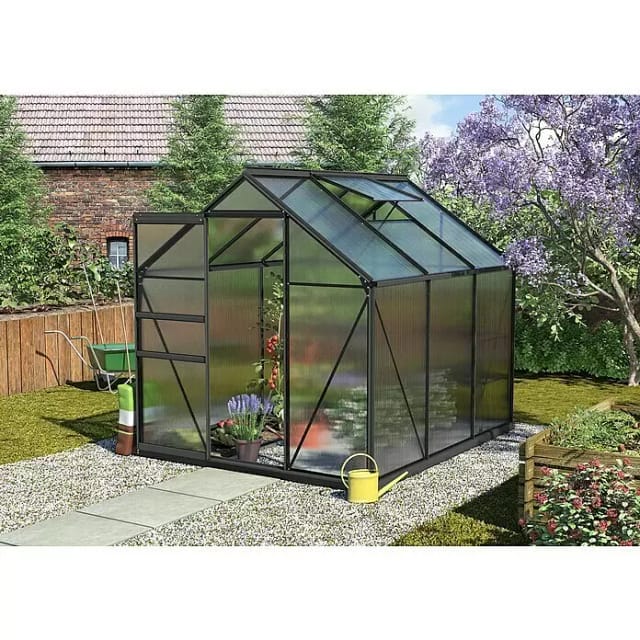 Vitavia Gewächshaus 'Calypso 4400' 195 x 228 cm mit 4 mm Hohlkammerplatten schwarz