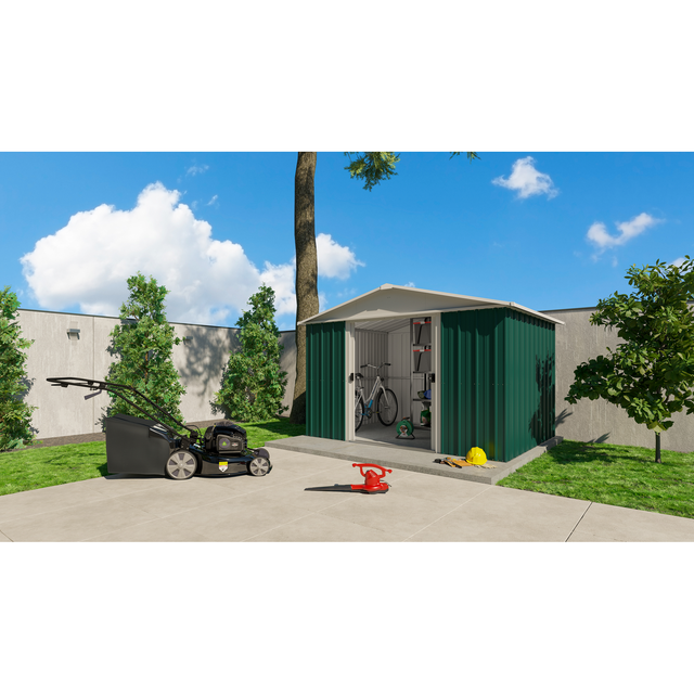 Yardmaster Metallgerätehaus 'Bayern 108GEYZ' grün 303 x 237 x 202 cm, mit Bodenrahmen