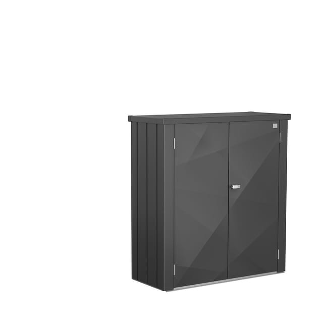 Biohort Terrassenschrank 'Romeo' Gr. M dunkelgrau-metallic 132 x 57 x 140 cm