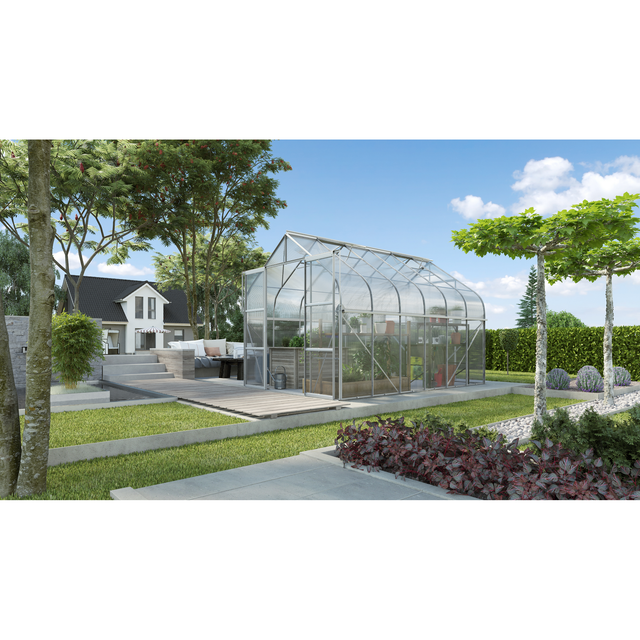 Vitavia Gewächshaus 'Diana 9900' 254,4 x 378,8 cm mit 3 mm Sicherheitsglas aluminiumfarben