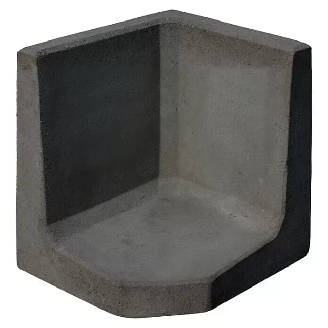 Diephaus L-Stein Ecke Beton anthrazit 50 x 50 x 50 x 7 cm