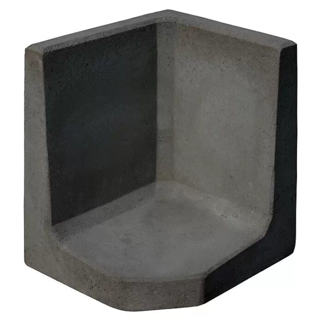 Diephaus L-Stein Ecke Beton anthrazit 60 x 50 x 50 x 7 cm