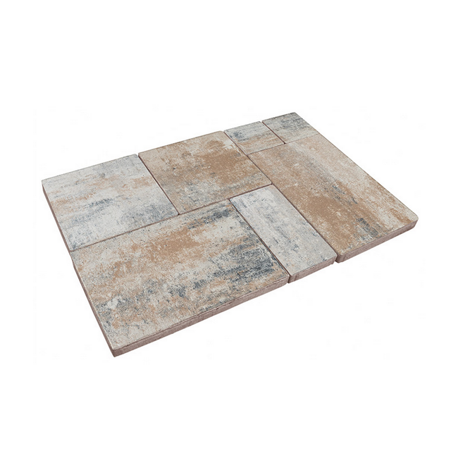 Diephaus Terrassenplatte 'T-Court Multi' Beton muschelkalkfarben 121 x 80 x 5 cm