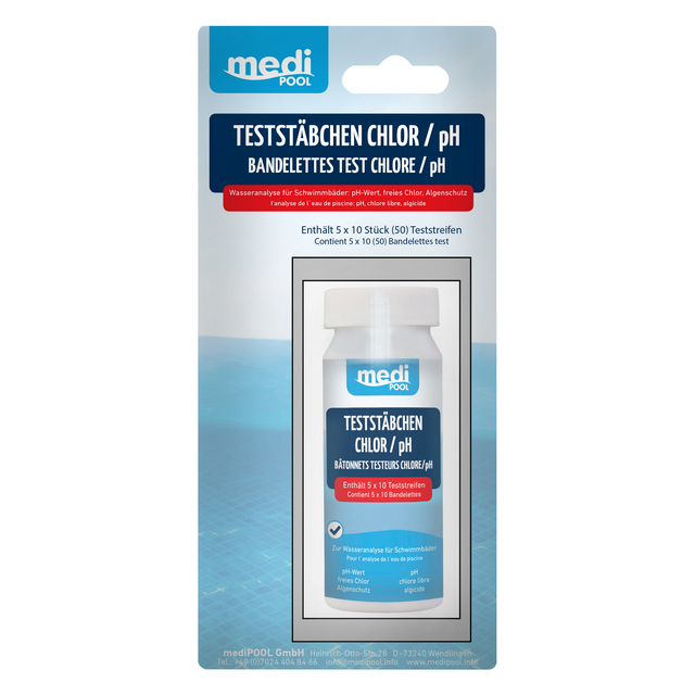 mediPOOL Chlor/pH-Teststäbchen 50 Stück