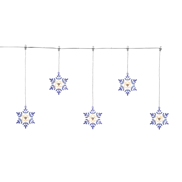 toom LED-Lichtervorhang 'Schneeflocke' 60 LEDs warmweiß/blau 120 cm