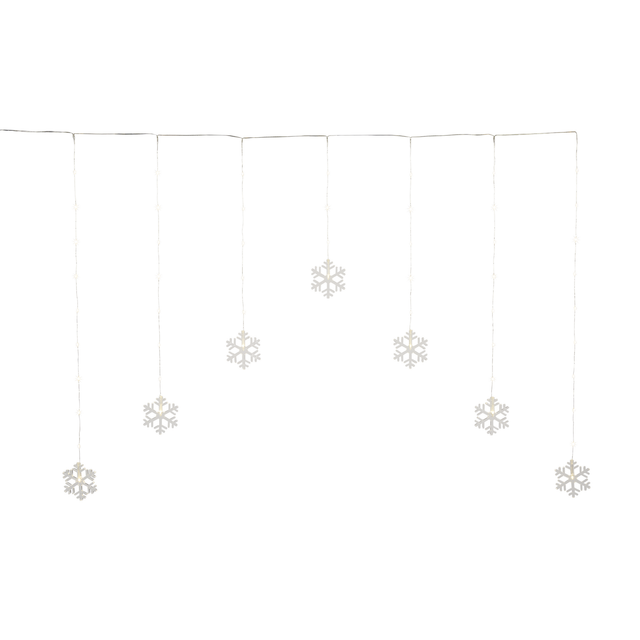 toom LED-Lichtervorhang 'Schneeflocke' 52 LEDs warmweiß 150 cm