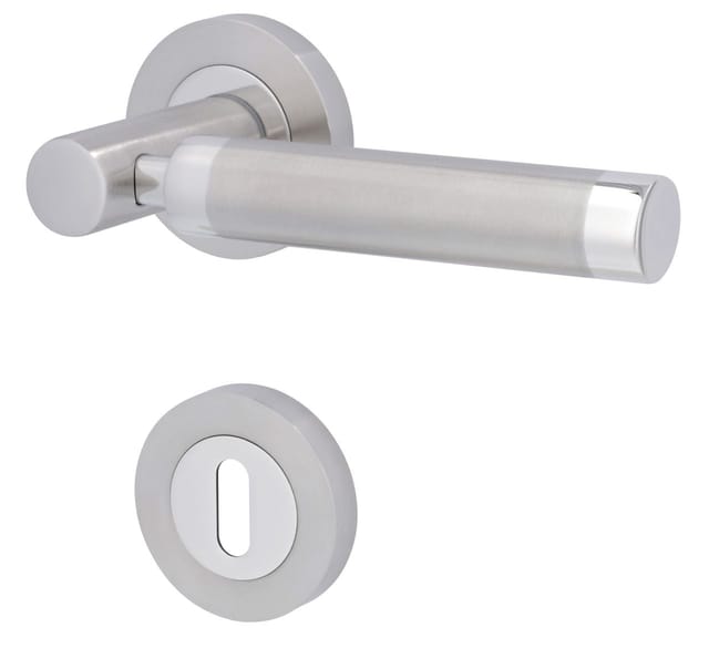 Alpertec Rosettengarnitur 'Solid 3' BB, Edelstahl poliert/satiniert