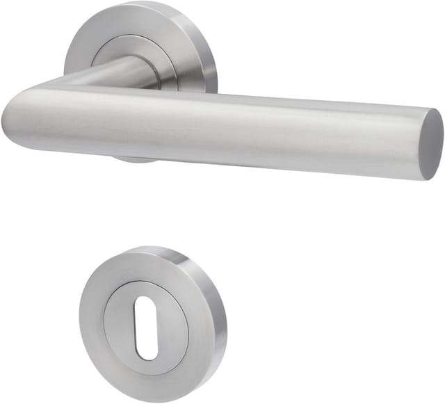 Alpertec Rosettengarnitur 'Solid 9' BB, Edelstahl satiniert