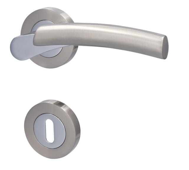 Alpertec Rosettengarnitur 'Solid 7' BB, Edelstahl poliert/satiniert
