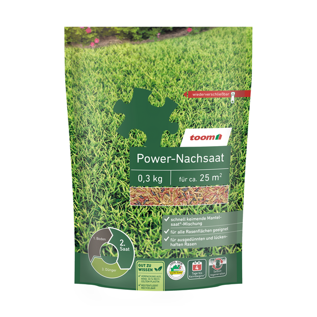 toom Rasennachsaat 'Power' 0,3 kg für ca. 25 m²