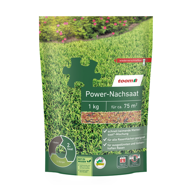 toom Rasennachsaat 'Power' 1 kg für ca. 75 m²