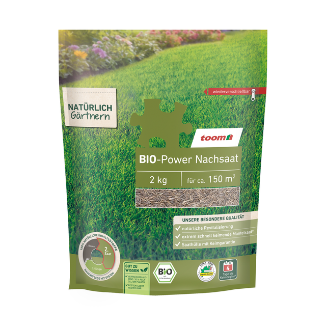 toom Bio-Rasen-Nachsaat 'Power' 2 kg für ca. 150 m²