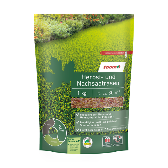 toom Herbst- und Nachsaatrasen 1 kg für ca. 30 m²