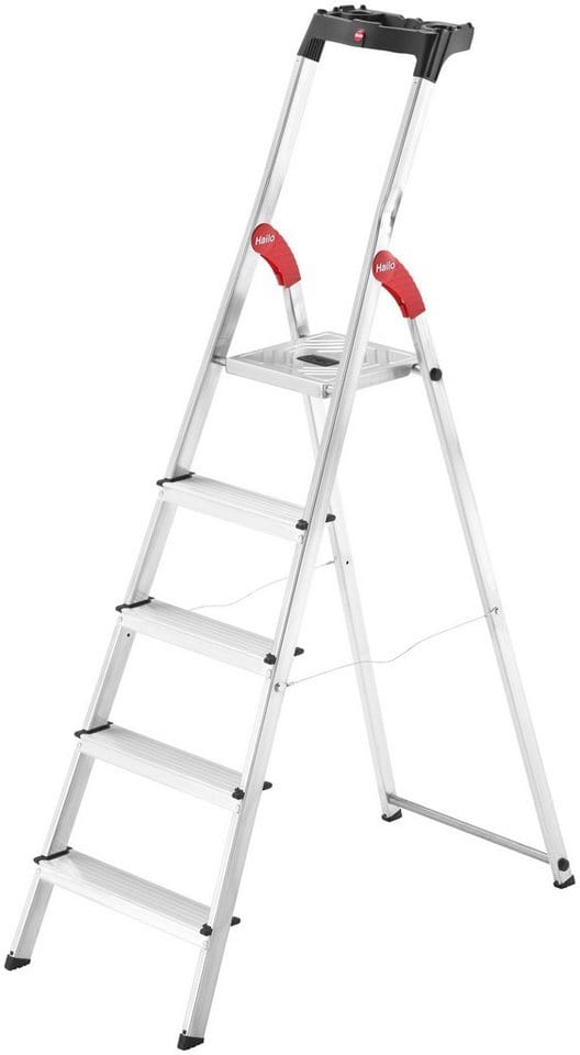 Hailo Stehleiter 'L60 StandardLine' 5 Stufen, silbern 182 cm