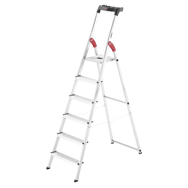 Hailo Stehleiter 'L60 StandardLine' 6 Stufen, silbern 206 cm
