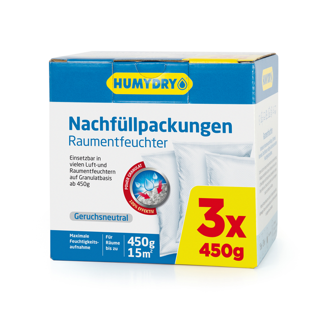 Humydry Nachfüllpackungen für Raumentfeucher 3 x 450 g