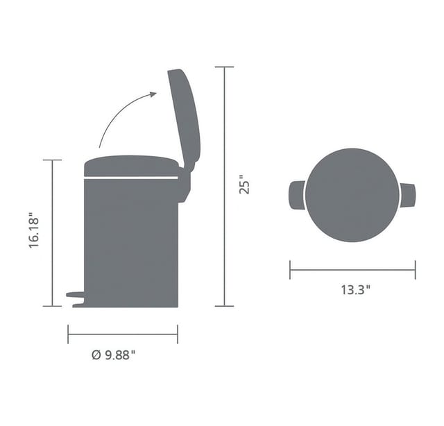 Brabantia Treteimer 'Newlcon' White 12 l