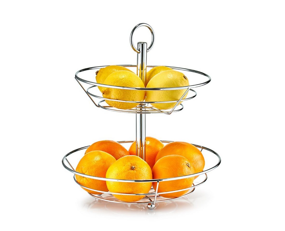 Zeller Obst-Etagere silberfarben Ø 26 x 29 x 26 cm
