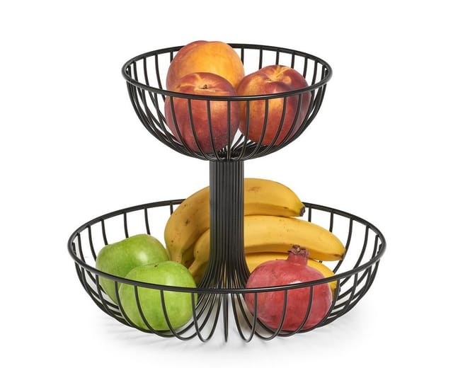 Zeller Obst-Etagere schwarz 32 x 25,8 x 24 cm