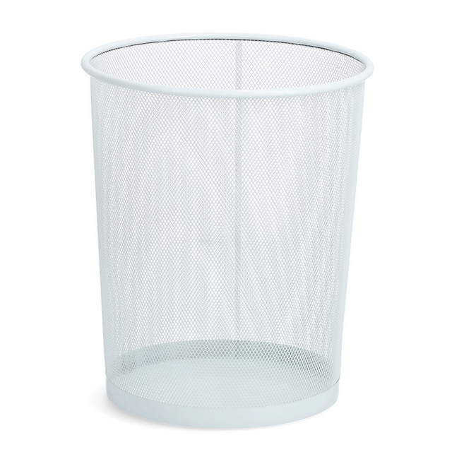 Zeller Papierkorb weiß mesh Metall Ø 29,5 x 24,5 cm