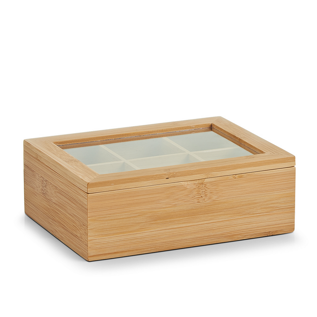 Zeller Teebeutelbox naturfarben 22 x 7,5 x 16 cm