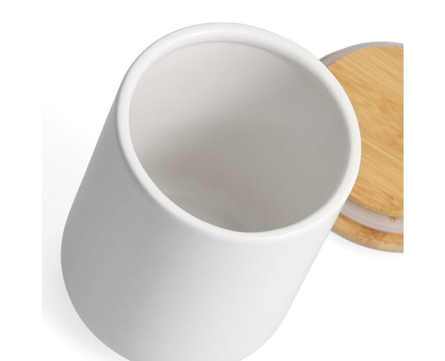 Zeller Vorratsdose weiß 650 ml mit Bambusdeckel