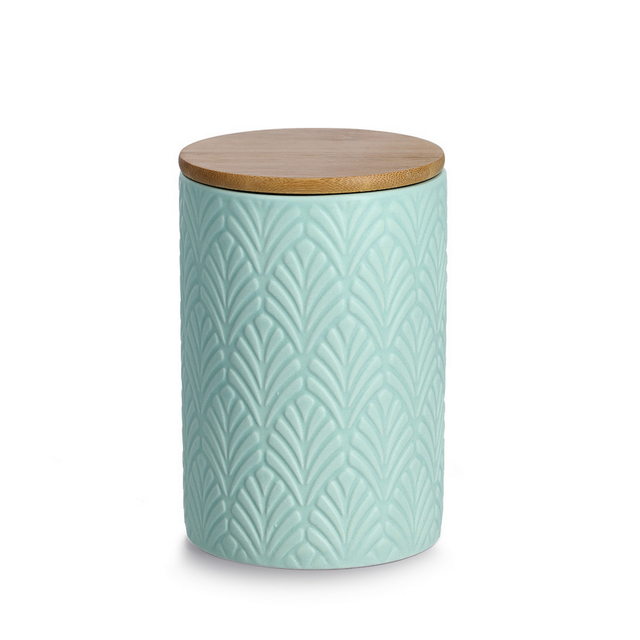 Zeller Vorratsdose mintfarben 720 ml mit Bambusdeckel