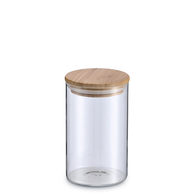 Zeller Vorratsglas transparent 1 l mit Bambusdeckel